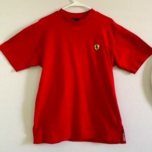 Vintage Official Ferrari Men’s Size Large Red T-Shirt Embroided Logo